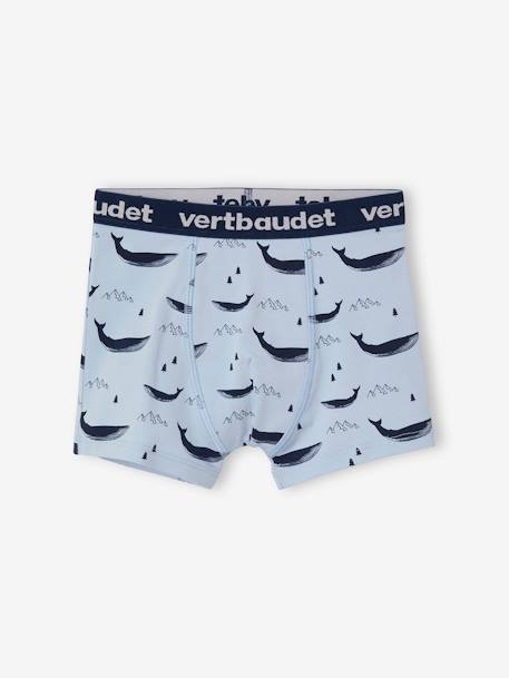 Lot de 5 boxers stretch garçon baleines Lot bleu - vertbaudet enfant 