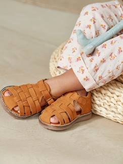 Schoenen-Baby schoenen 17-26-Loopt jongen 19-26-Sandalen-Leren sandalen baby met dichte voorkant