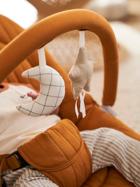 Transat avec arche Babydream beige imprimé+curry+gris/blanc+multicolore+tilleul - vertbaudet enfant 