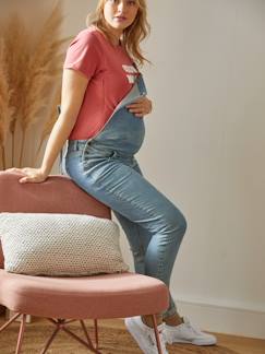 Vêtements de grossesse-Salopette, combinaison-Salopette en jean stretch de grossesse