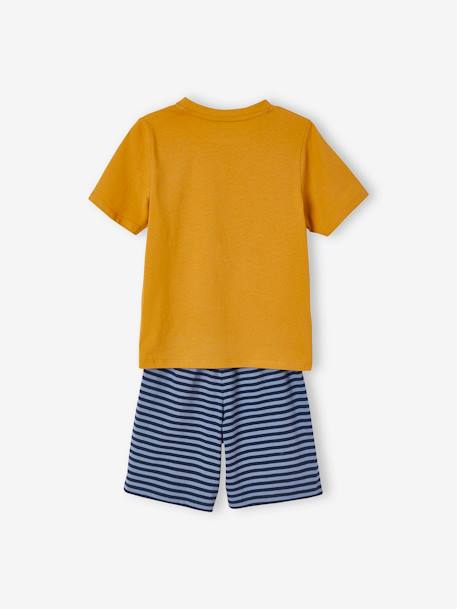 Lot de 2 pyjashorts garçon baleines BASICS Lot moutarde et bleu - vertbaudet enfant 