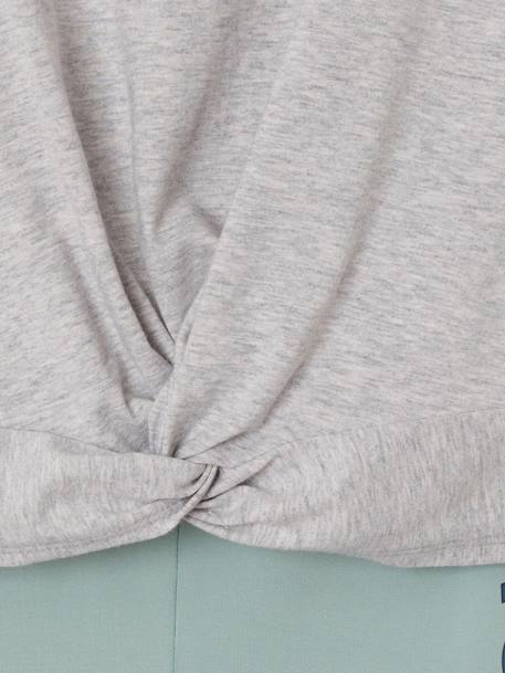 Sportset voor meisjes T-shirt om te knopen en legging grijs gechineerd - vertbaudet enfant 