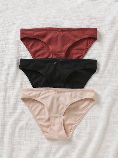 Lot de 3 culottes de grossesse en coton bio Lot beige, rouge, noir - vertbaudet enfant 