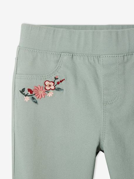 Tregging brodé MorphologiK Fin fille vert sauge - vertbaudet enfant 