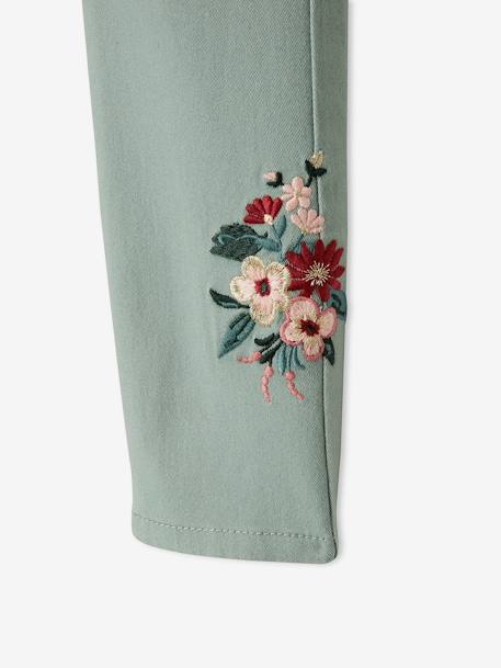 Tregging brodé MorphologiK Fin fille vert sauge - vertbaudet enfant 