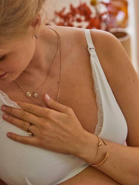 Set met 2 triangelvoedingsbeha's in katoen beige (poederkleur)+Zwart/wit - vertbaudet enfant 