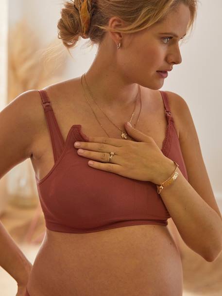 Kanten beha voor zwangerschap en borstvoeding Bruin+Inkt+Nude+wit+Zwart - vertbaudet enfant 