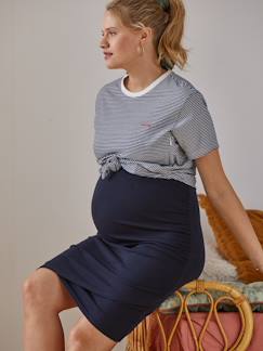 -Personaliseerbare gestreept zwangerschaps- en borstvoedings t-shirt in katoen
