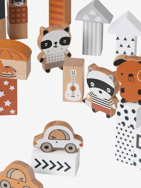 Baril de construction 100 pièces en bois FSC® gris - vertbaudet enfant 