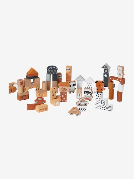 Baril de construction 100 pièces en bois FSC® gris - vertbaudet enfant 