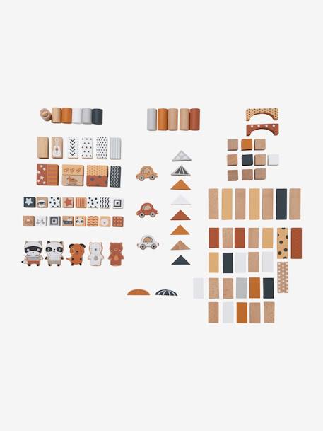 Baril de construction 100 pièces en bois FSC® gris - vertbaudet enfant 