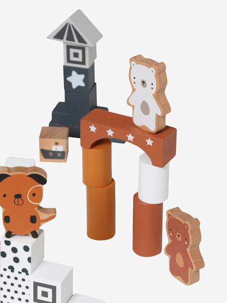 Baril de construction 100 pièces en bois FSC® gris - vertbaudet enfant 