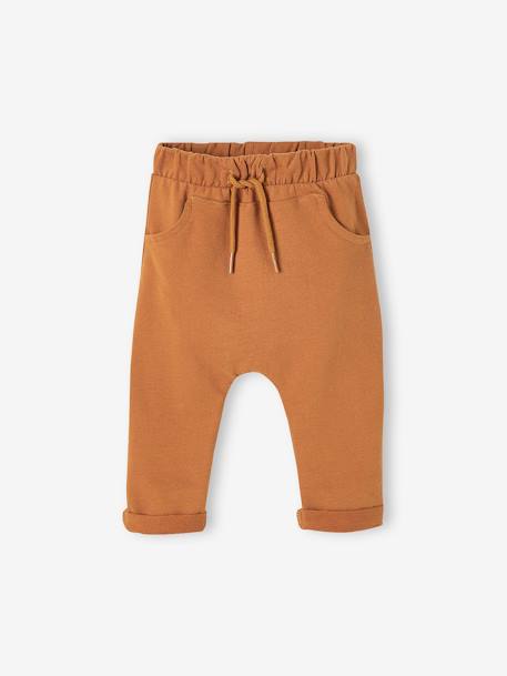 Ensemble bébé tee-shirt et pantalon en molleton indigo+rayé / caramel - vertbaudet enfant 