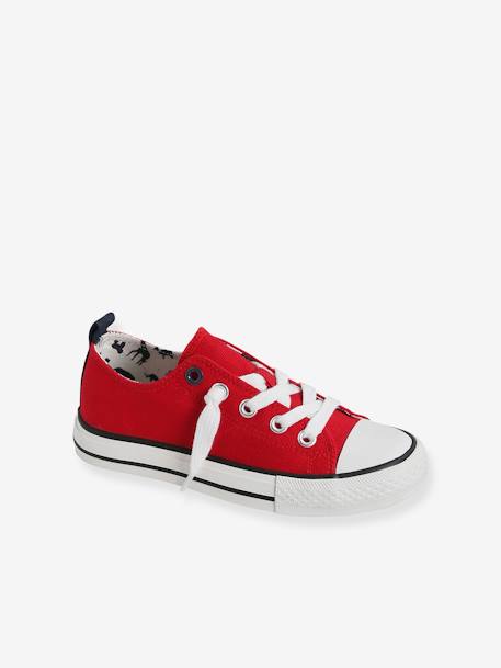 Elastische stoffen sneakers baby jongen marineblauw+rood - vertbaudet enfant 