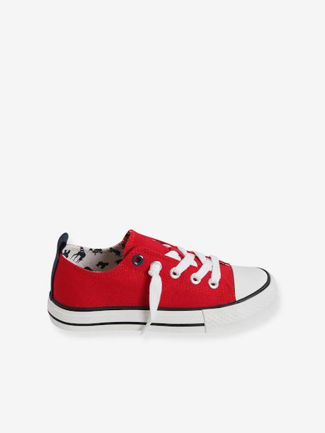 Elastische stoffen sneakers baby jongen marineblauw+rood - vertbaudet enfant 