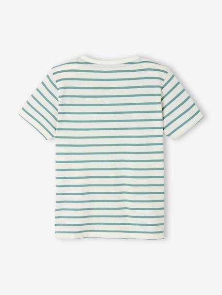 Marinière jongensshirt korte mouwen azuurblauw+donkerblauwe indigo gestreept+geel, gestreept+Gestreept salie+rood, gestreept - vertbaudet enfant 