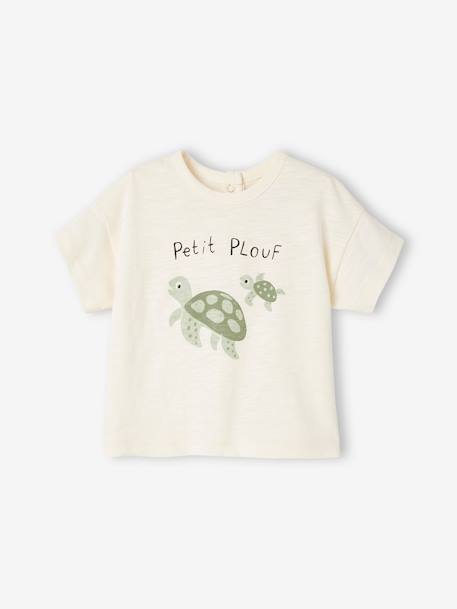 'Zeedieren' baby T-shirt met korte mouwen beige - vertbaudet enfant 