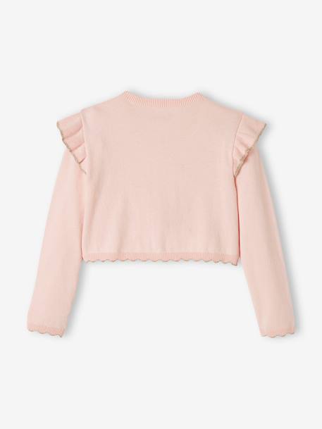 Gilet court à volants fille rose - vertbaudet enfant 