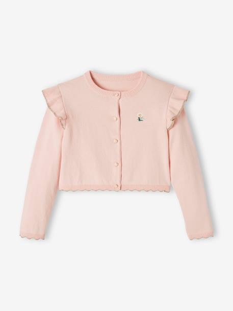 Gilet court à volants fille rose - vertbaudet enfant 
