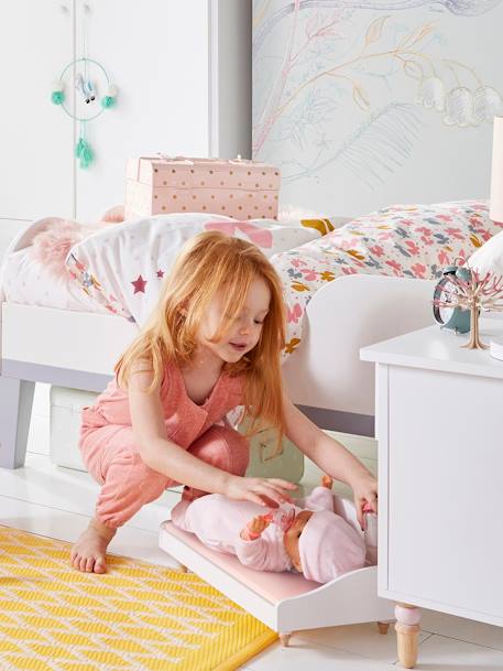 Set van dekbedovertrek + kussensloop voor kinderbed VLIEGEN MAAR Roze met print - vertbaudet enfant 