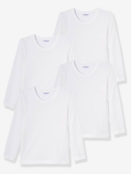 Lot de 4 T-shirts garçon BASICS BLANC - vertbaudet enfant 