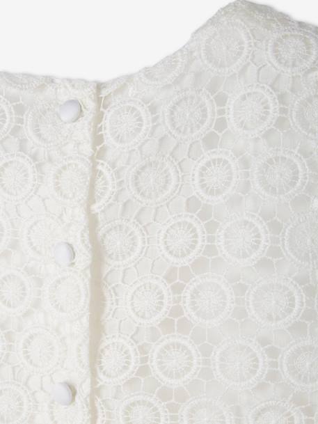 Formele jurk met 2-in-1 effect in macramé voor meisjes ivoor+nude - vertbaudet enfant 