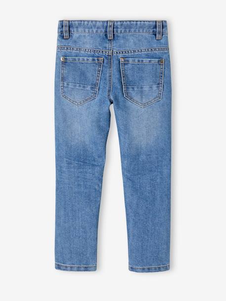 Rechte jeans voor jongens MorphologiK indestructible 'waterless' met heupomtrek medium denim stone+onbewerkt denim - vertbaudet enfant 