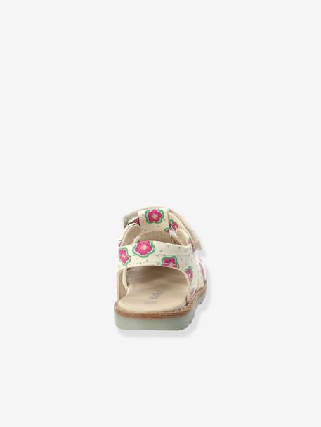 Sandales cuir bébé Nonosti Iconique Nonorally KICKERS® BLANC CASSE FLOWER+JAUNE FLOWER - vertbaudet enfant 