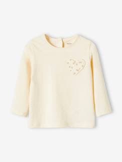 Baby-Baby meisjesshirt met zakje met hart en aardbei