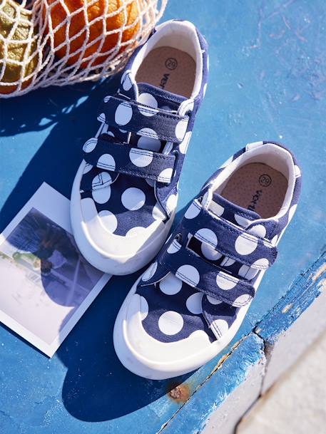 Baskets scratchées fille en toile bleu marine - vertbaudet enfant 