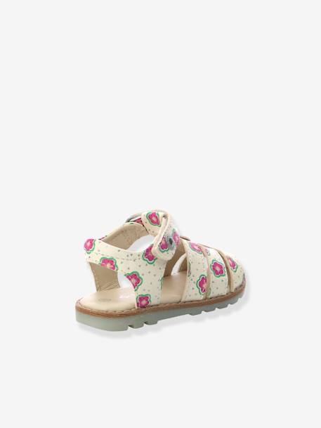 Sandales cuir bébé Nonosti Iconique Nonorally KICKERS® BLANC CASSE FLOWER+JAUNE FLOWER - vertbaudet enfant 