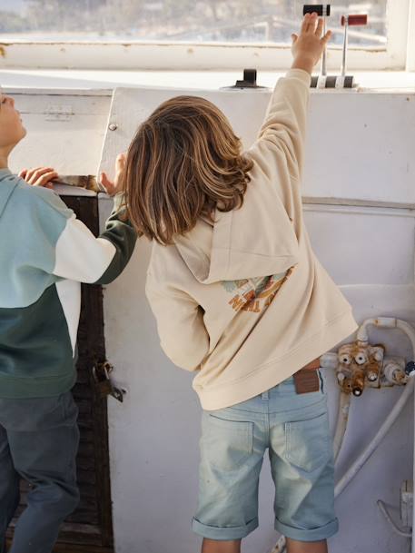 Bermuda couleur garçon en toile beige+corail+encre+VERT SAUGE - vertbaudet enfant 