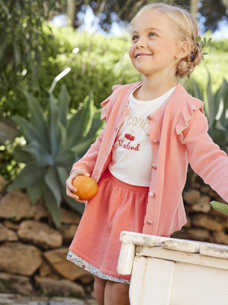 Omkeerbare meisjesrok effen kleur of bloemenprint marineblauw omkeerbaar groen p+pioenroos - vertbaudet enfant 