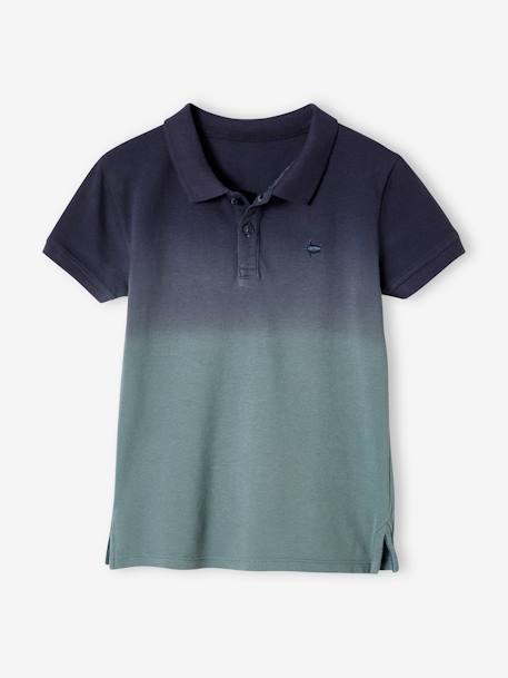 Jongenspolo Dip & Dye donkerblauw indigo - vertbaudet enfant 