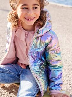 Doudoune fille légère effet brillant   - vertbaudet enfant