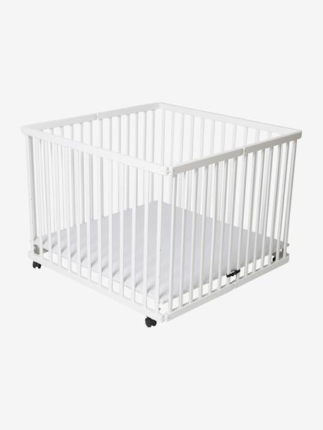 Parc pliant en bois blanc+naturel/blanc - vertbaudet enfant 