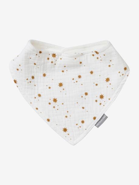 Lot de 3 bavoirs bandanas en éponge et gaze de coton caramel - vertbaudet enfant 