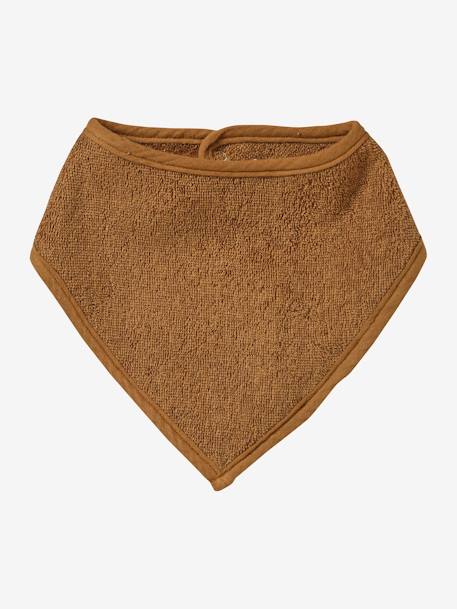 Lot de 3 bavoirs bandanas en éponge et gaze de coton caramel - vertbaudet enfant 