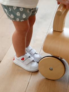 Stoffen tennisschoenen met klittenband voor babymeisjes  - vertbaudet enfant