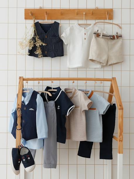 Ensemble 4 pièces bébé garçon cérémonie gilet + chemise + noeud papillon + pantalon ENCRE - vertbaudet enfant 