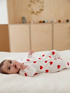 Baby-Pyjama,  overpyjama-Baby pyjama met hartjes in fleece PETIT BATEAU