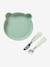 Maaltijdkoffer van silicone Beer karamel+salie - vertbaudet enfant 
