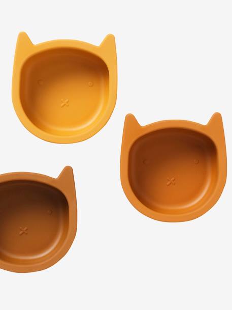 Lot de 3 bols en silicone Chat lot caramel+lot vert - vertbaudet enfant 