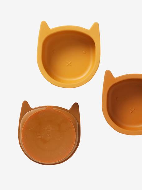 Set van 3 siliconen kommen Kat groene set+set karamel - vertbaudet enfant 