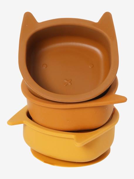 Lot de 3 bols en silicone Chat lot caramel+lot vert - vertbaudet enfant 