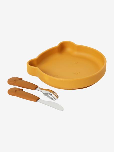 Maaltijdkoffer van silicone Beer karamel+salie - vertbaudet enfant 