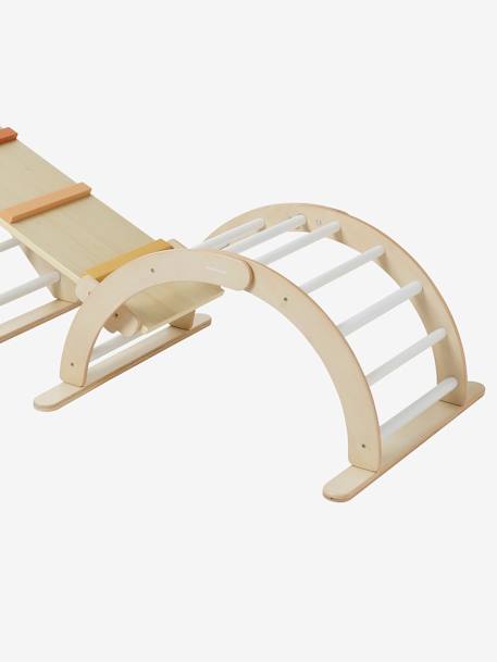 Pont d'escalade à grimper en bois FSC® BEIGE MOYEN UNI AVEC DECOR - vertbaudet enfant 