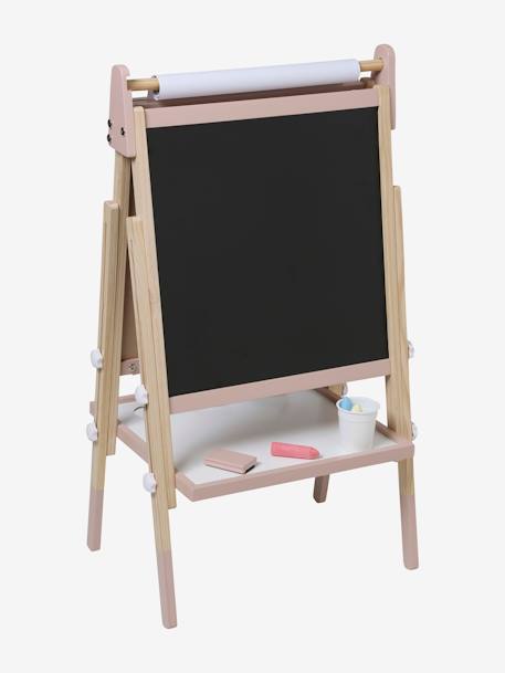 Tableau pliable et réglable en hauteur 3 en 1 en bois FSC® multicolore+Rose - vertbaudet enfant 