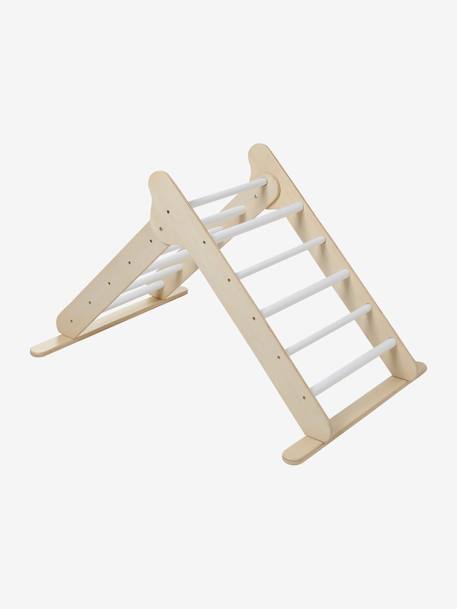 Triangle d'escalade à grimper en bois BEIGE MOYEN UNI AVEC DECOR - vertbaudet enfant 