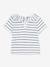Blouse rayée bébé manches courtes en jersey blanc rayé marine - vertbaudet enfant 